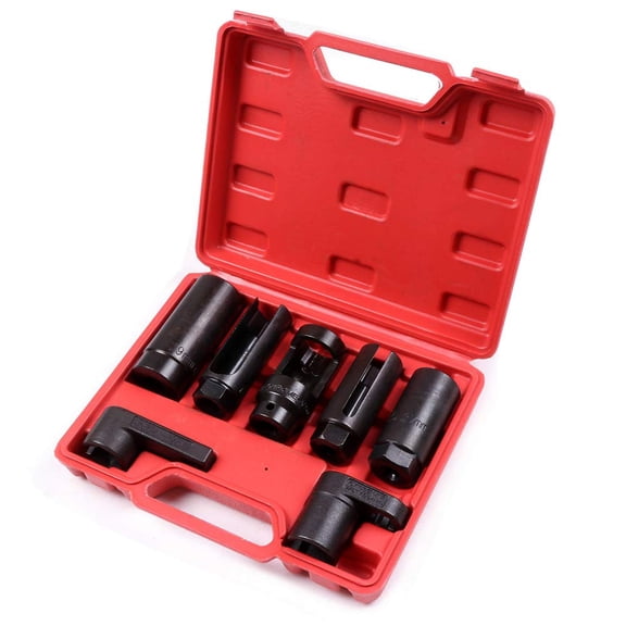 SCITOO 7pcs O2 Oxygen Sensor Oil Pressure Sending Unit Master Sensor Socket Tool Kit With Long oxygen sensor wrench socket Fit for Most Modern Vehicles