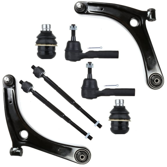 SCITOO 8Pc Front Lower Control Arm Kit Ball Joint Inner Outer Tie Rod Ends Compatible with 2007-2012 For Dodge Caliber 2007-2014 For Jeep Compass Patriot Front Suspension Kit