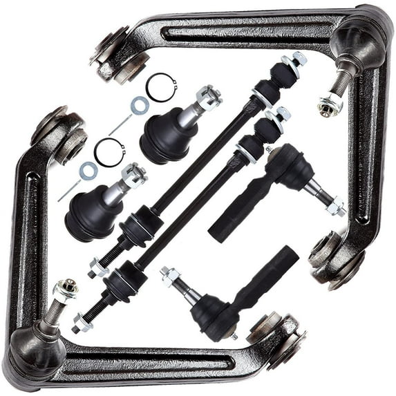 SCITOO 8pcs 4x4 ONLY Suspension Kit Front Upper Control Arm Lower Ball Joints and Sway Bar End Outer Tie Rod End Links Kit Fit 2002 2003 2004 2005 For Dodge For Ram 1500 (excludes Extended Crew Cab)