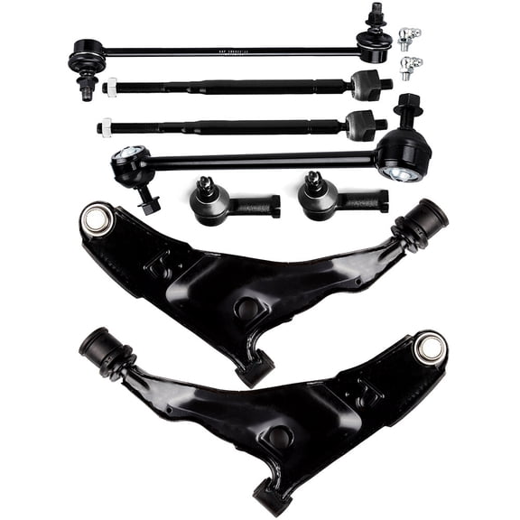 SCITOO 8pcs Front Suspension Kit Lower Control Arm And Ball Joint Inner Outer Tie Rod End Sway Bar Link Replacement 2001 For Dodge Stratus For Chrysler Sebring 1999-2001 For Mitsubishi Galant Eclipse