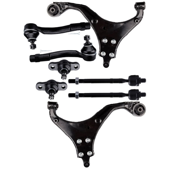 SCITOO 8pcs Front Suspension Kit Lower Control Arm Lower Ball Joint Inner Outer Tie Rod End Replacement For 2005-2009 For Hyundai Tucson 2005-2010 For Kia For Sportage