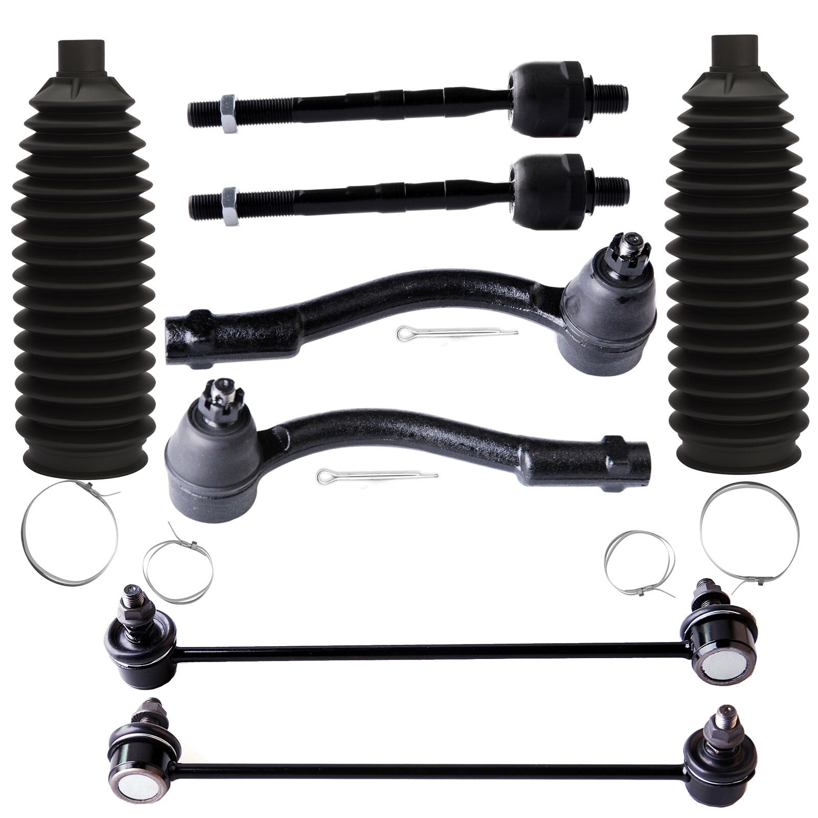 SCITOO 8pcs Front Suspension Kit Sway Bar Links Inner Outer Tie Rod