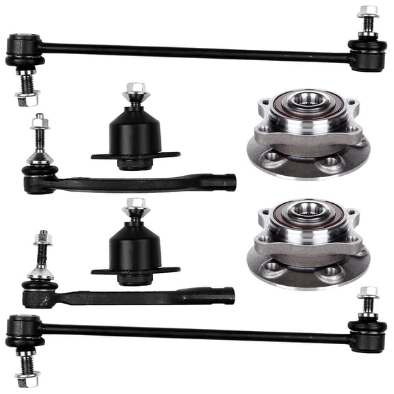 SCITOO 8pcs Front Suspension Kit Wheel Hub Outer Tie Rod End Sway Bar End Link Lower Ball Joint Fit 2001-2009 For Volvo S60 2000-2006 For Volvo S80 2001-2007 For Volvo V70