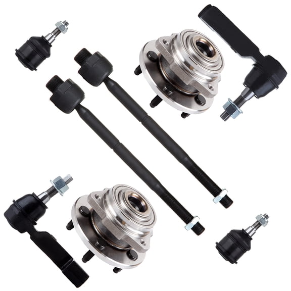 SCITOO 8pcs Suspension Kit 2 Front Lower Ball Joint 2 Inner 2 Outer Tie Rod End 2 Wheel Hub Bearing fit for 2002 2003 2004 for Jeep Liberty