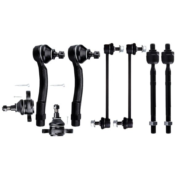 SCITOO 8pcs Suspension Kit 2 Front Outer 2 Inner Tie Rod End 2 Stabilizer / Sway Bar 2 Lower Ball Joint Fit For 2005-2009 For Hyundai Tucson For Kia For Sportage ES800056 ES800036