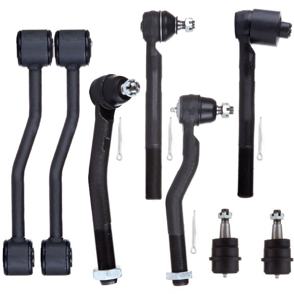 SCITOO 8pcs Suspension Kit 2 Outer Tie Rod Ends 2 Inner Tie Rod Ends 2 Front Sway Bar Links 2 Upper Ball Joints Fit For 1999 2000 2001 2002 2003 2004 For Jeep Grand Cherokee