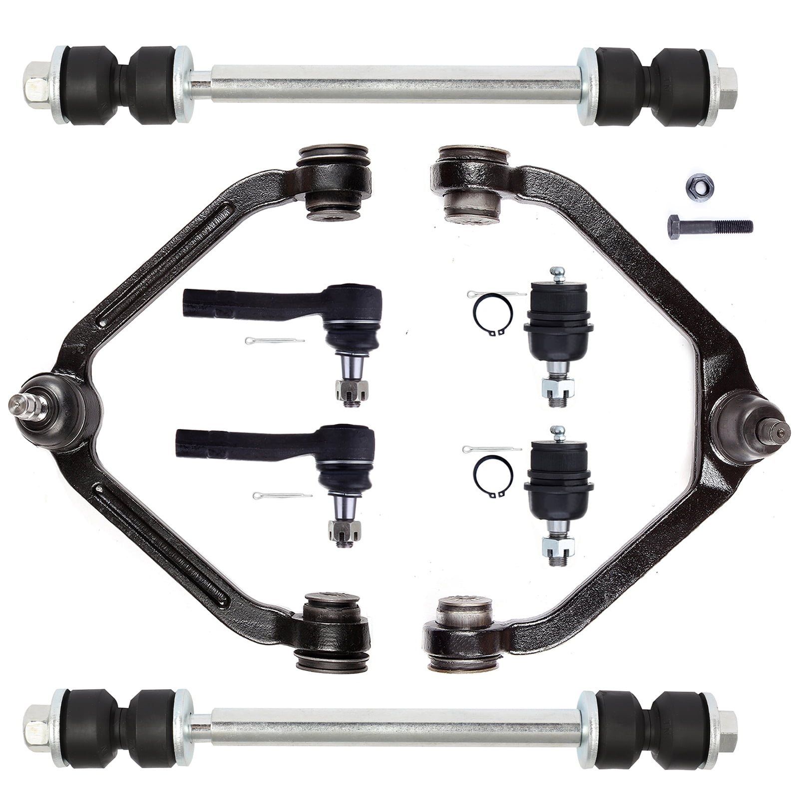 A-Premium Set of 8, Front Upper Control Arm, Sway Bar Link
