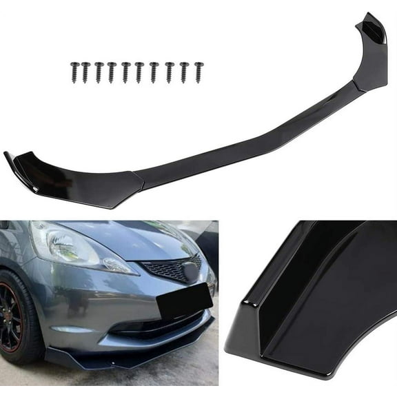 SCITOO Black ABS Front Bumper Body Kit Spoiler Chin Spoiler Front Bumper Lip Universal Fits for Most Cars Fits select: 2013 HONDA CIVIC LX, 2008-2010 TOYOTA PRIUS