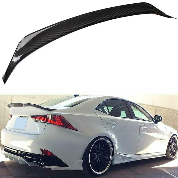 SCITOO Carbon Fiber Rear Window Spoiler Wing Fit for 2012-2019 for Lexus IS200 IS250 IS350 IS300 Glossy Black Rear Trunk Spoiler Wing
