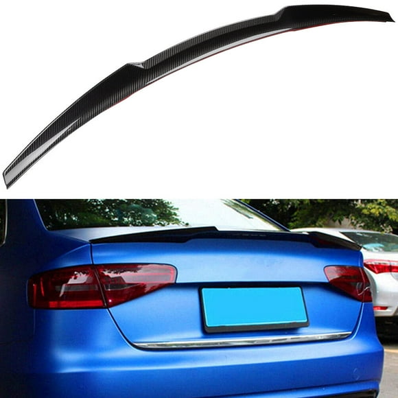 SCITOO Carbon Fiber Rear Window Spoiler Wing Fit for 2013-2016 for Audi A4 Sedan Glossy Black Rear Trunk Spoiler Wing