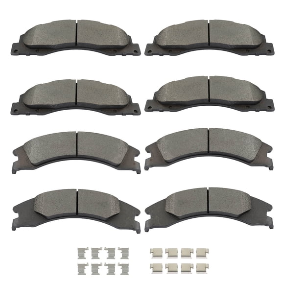 SCITOO D1328 D1329 Front & Rear Metal Brake Pads Sets w/Hardware Replacement For Ford For E-150 | For E-250 | For E-350 Super Duty | For E-450 Super Duty