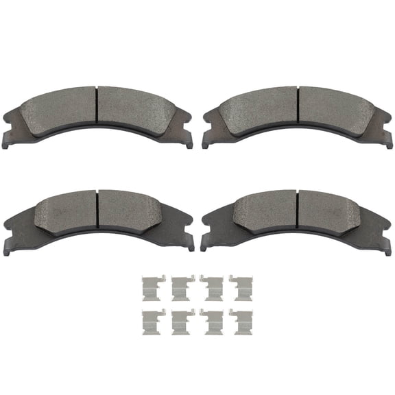 SCITOO D1329 Rear Metal Brake Pads Sets w/Hardware Replacement For Ford For E-150 08-14,For Ford For E-250 08-14,For Ford For E-350 Super Duty 08-19 21,For Ford For E-450 Super Duty 09-10