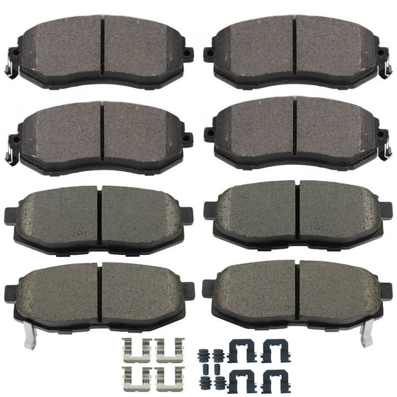 SCITOO D1539 D1124 Front Semi-Metal Rear Ceramic Brake Pads Sets w/Hardware Replacement For Scion For FR-S 2013-2016,For Subaru For BRZ 2013-2017,For Toyota For 86 2017-2020