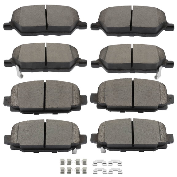SCITOO D1811 D2081 Front & Rear Ceramic Brake Pads Sets w/Hardware Replacement For Jeep For Compass 2018-2022