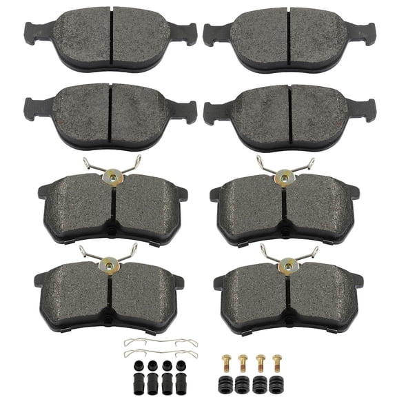 SCITOO D970 D886 Front & Rear Metal Brake Pads Sets w/Hardware Replacement For Ford For Focus 2002-2004