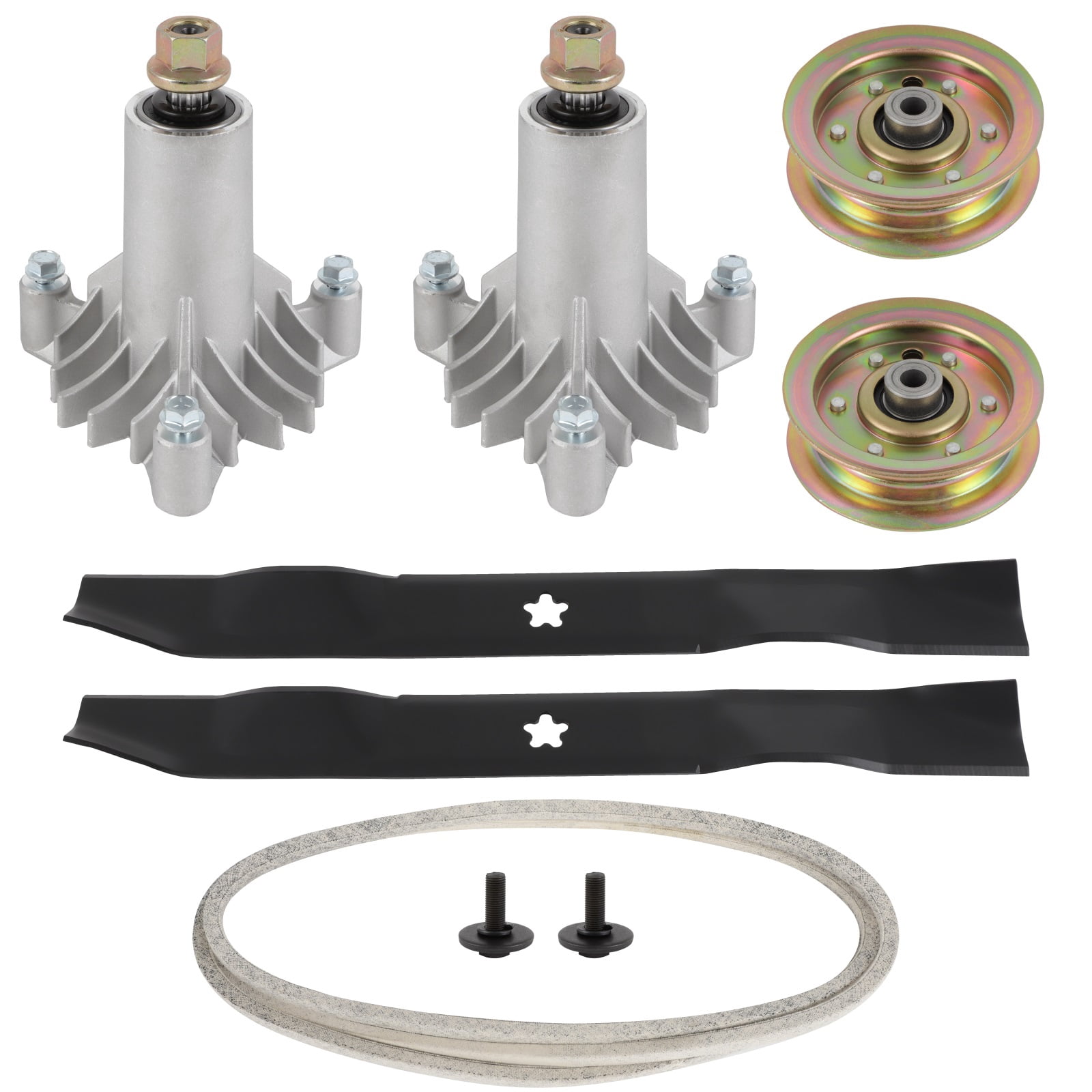 SCITOO Deck Rebuild Kit 42 Lawn Mower Deck Parts Rebuild Kit Compatible with Sears for Craftsman LT1000 LTX1000 1 Belt 2 Spindle Assembly 2 Mower Blades 2 Pulleys