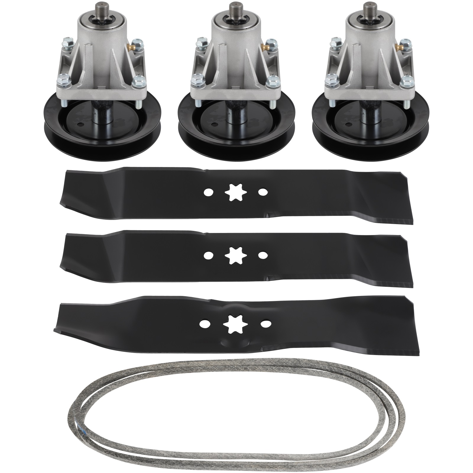SCITOO Deck Rebuild Kit 46 Lawn Mower Deck Parts Rebuild Kit Compatible with Cub Cadet LT1045 LT1046 1 Drive Belt 3 Spindle Assembly 3 Mower Blades
