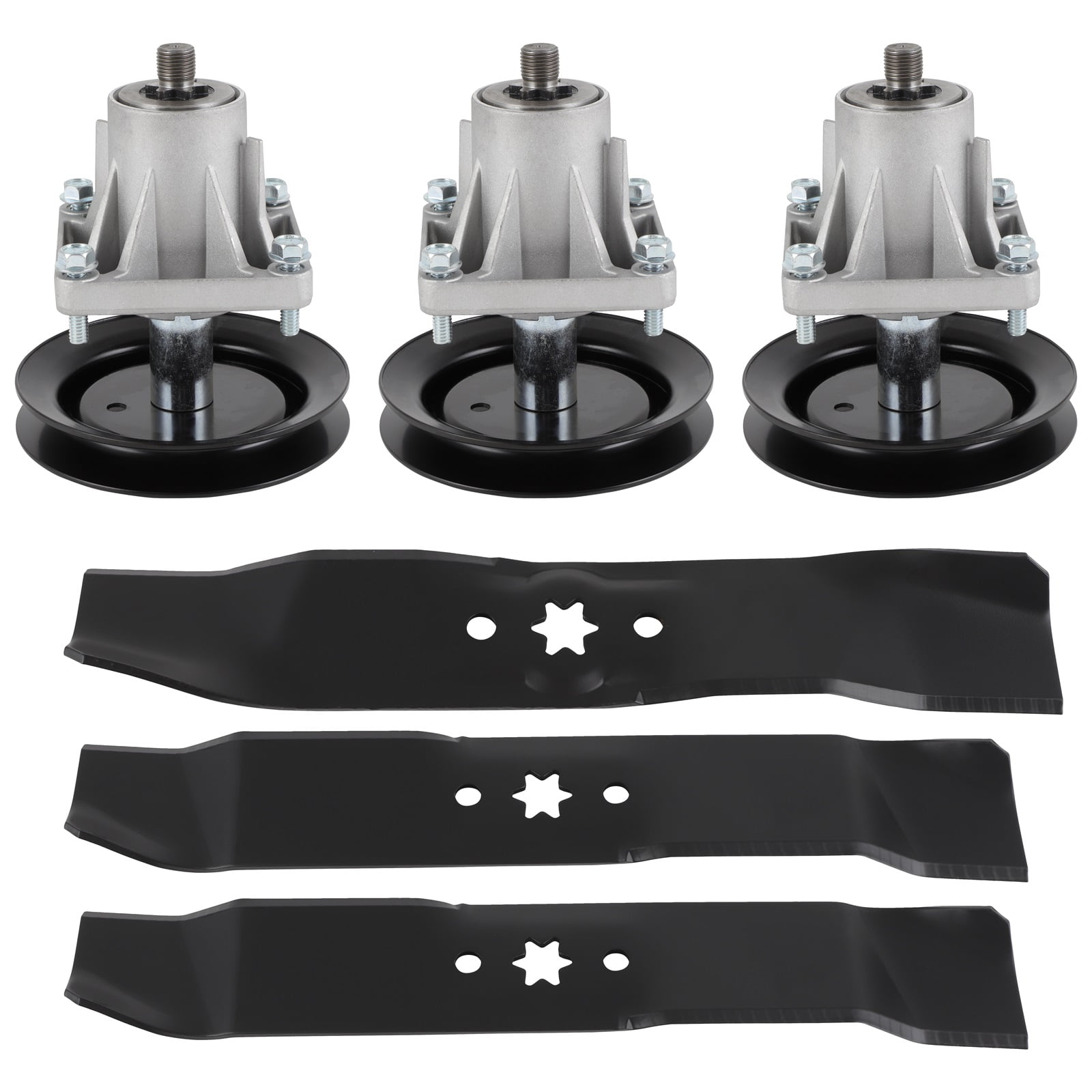 SCITOO Deck Rebuild Kit 46 Lawn Mower Deck Parts Rebuild Kit Compatible with Cub Cadet LT1045 LT1046 3 Mower Blades 3 Spindle Assembly