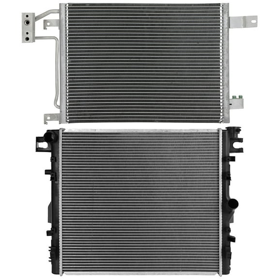 SCITOO Engine Coolant 2957 Radiator 3587 Condenser Assembly for 2007-2011 for Jeep for Wrangler 3.8L