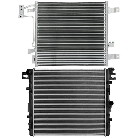 SCITOO Engine Coolant 2957 Radiator 3768 Condenser Assembly for 2007-2011 for Jeep for Wrangler 3.8L