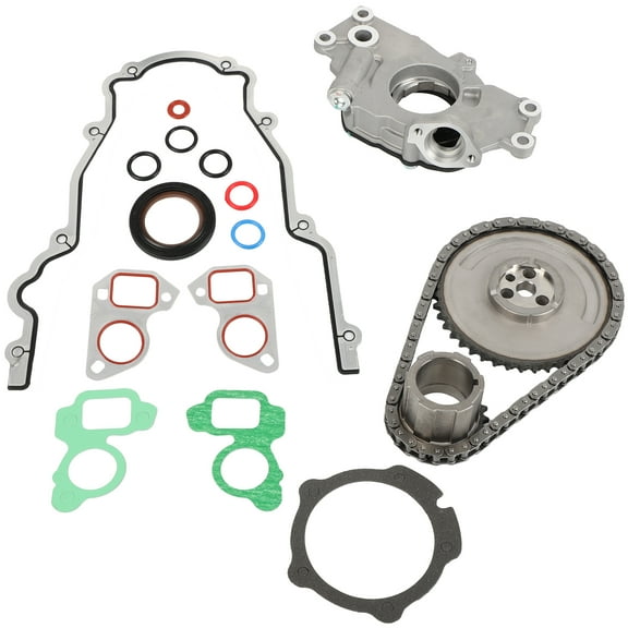 SCITOO Engine Timing Chain Kit Sets Replaces for GMC Savana 3500 Sierra 1500 2500 3500 HD Classic Yukon Yukon XL 1500 Yukon XL 2500 for Hummer H2 for Pontiac Firebird Grand Prix GTO 1998-2007