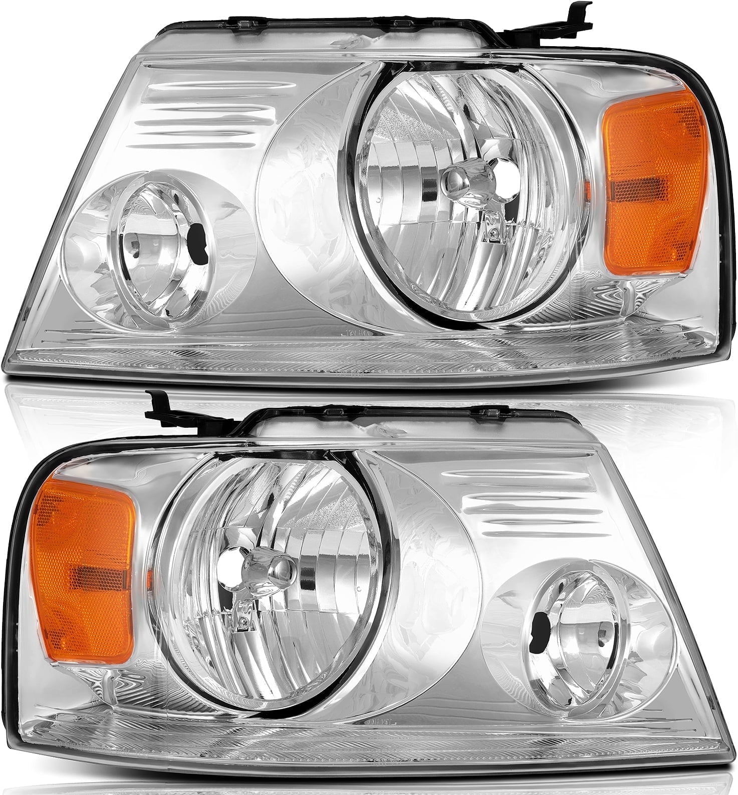 SCITOO Fit For Ford F150 2004 2005 2006 2007 2008 ,For Lincoln Mark Lt Headlight Assembly Headlamps Replacement + Front Signal Lights (Driver and Passenger Side)