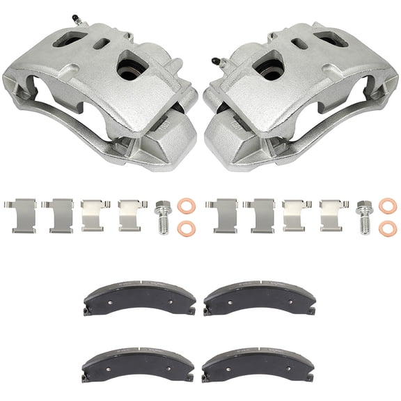 SCITOO Front Brake Calipers With Bracket & Brake Pads 18B5303 18B5302 D1411 Fit For Chevy Silverado 2500 HD/Silverado 3500 HD,For GMC Sierra 2500 HD/Sierra 3500 HD