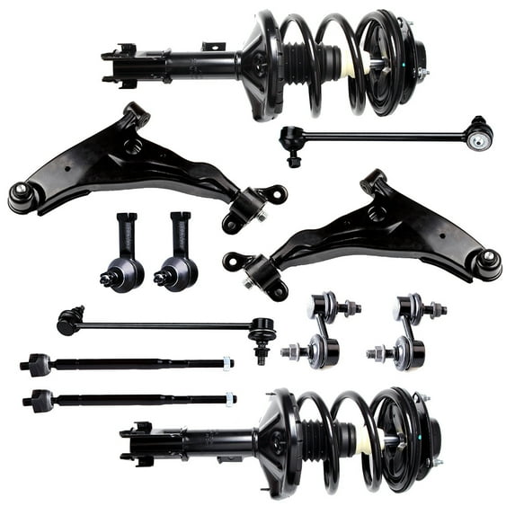 SCITOO Front Strut Spring Assembly, Control Arm and Ball Joint Assembly, Stabilizer Bar Link Kit, Stabilizer Bar Link, Tie Rod End Fit for 2002 2003 2004 2005 for Chrysler Sebring