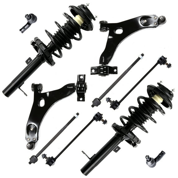 SCITOO Front Strut Spring Assembly, Control Arm and Ball Joint Assembly, Tie Rod End, Stabilizer Bar Link Kit Fit for 2000 2001 2002 2003 2004 for Ford Focus