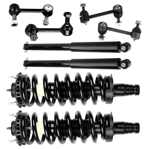 SCITOO Front Strut Spring Assembly Rear Shock Absorber Stabilizer Bar Link Kit Stabilizer Bar Link Fit for 2004 2005 2006 2007 for Buick Rainier 2006 2007 2008 2009 for Chevrolet Trailblazer