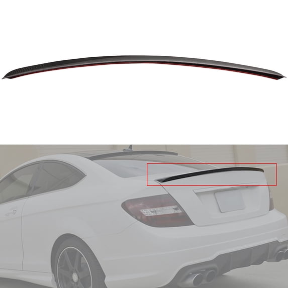 SCITOO Glossy Black Carbon Fiber Rear Trunk Spoiler Wing Replacement fit for 2011-2014 for Mercedes-Benz C180