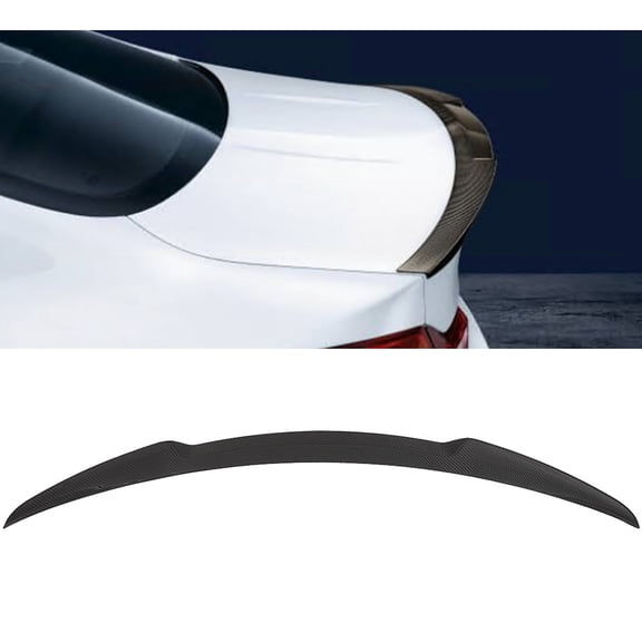 SCITOO Glossy Black Carbon Fiber Rear Trunk Spoiler Wing Replacement fit for 2015-2020 for BMW M4