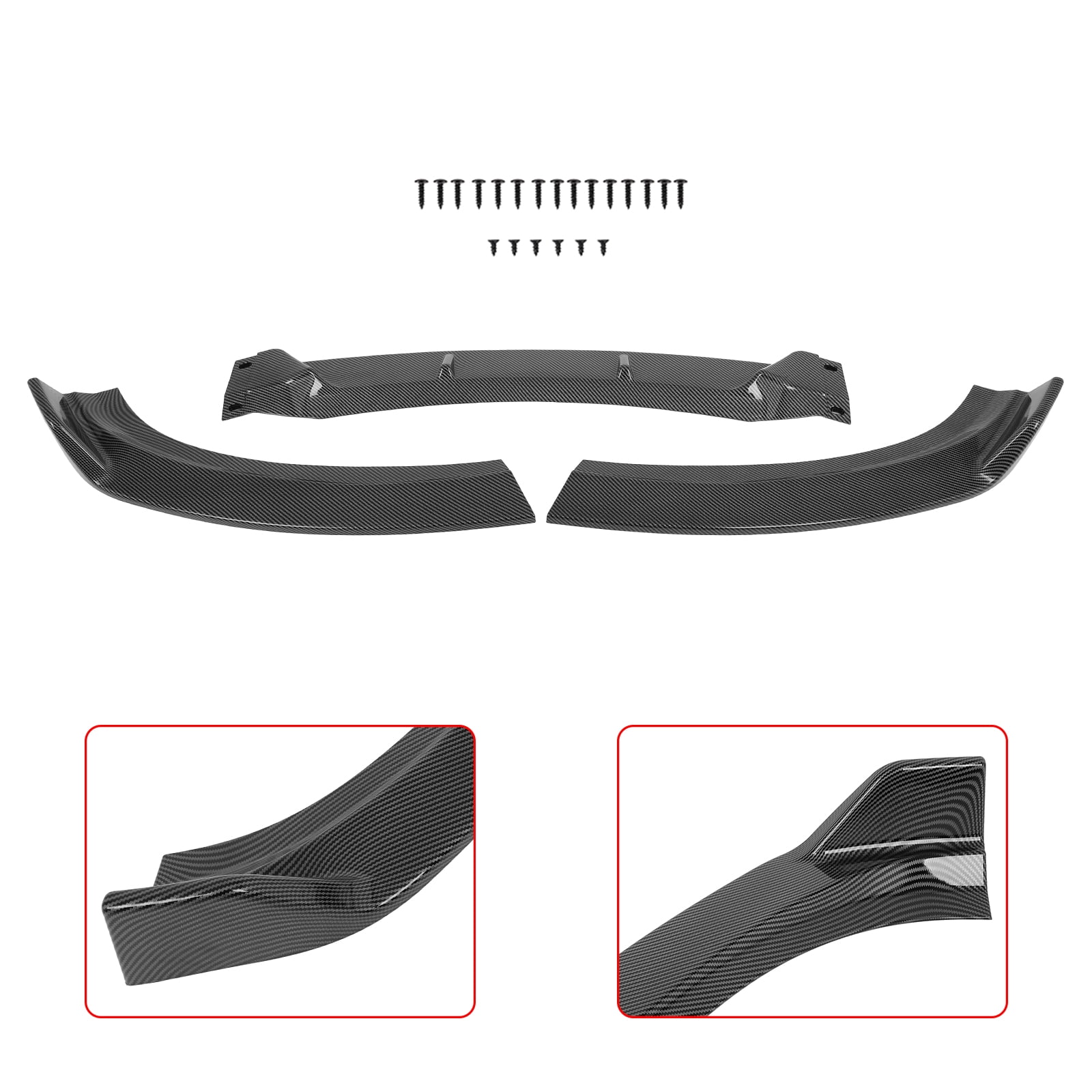 SCITOO Glossy Carbon Look Front Bumper Lip KS-Style Fits for 2010-2012 for Hyundai Genesis Coupe PP Front Lip Spoiler
