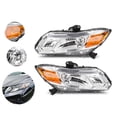 thumbnail image 1 of SCITOO Headlight Assembly Compatible for 2012-2015 Honda Civic 4Dr Sedan|2012-2013 Honda Civic 2Dr Coupe OE Headlamp Chrome Housing Amber Reflector Clear Lens Headlamps Left + Right, 1 of 4