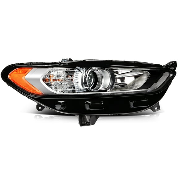 SCITOO Headlight Assembly Fit 2013-2016 for Ford Fusion Black Housing Amber Reflector Right Side Headlight FO2503304