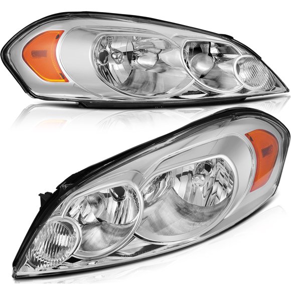 Fit For 06-16 Chevrolet Impala Chrome Housing Amber Headlight Driver