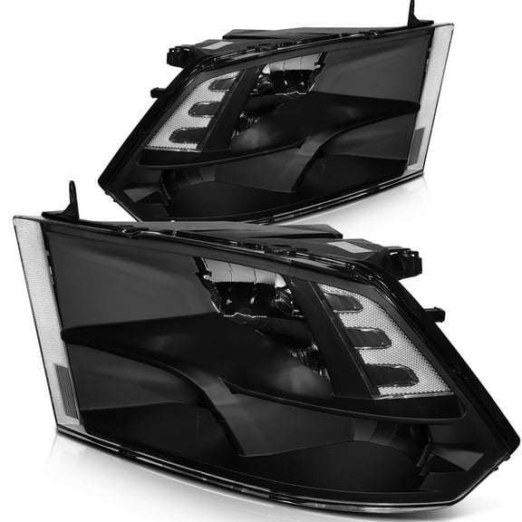 SCITOO Headlight Assembly Fit For Dodge Ram 1500 2009-2010,For Dodge Ram 2500 3500 2010,For Ram 1500 2500 3500 4500 2011-2018,For Ram 5500 2011-2018 Headlamp Black Housing Clear Reflector Clear Lens