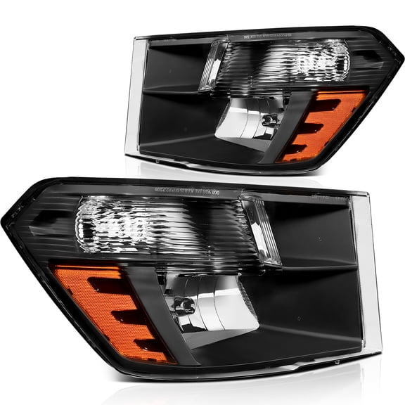 SCITOO Headlight Assembly Fits For Ram 1500 2009-2018,For Ram 2500 2010-2018,For Ram 3500 2010-2018 headlamp in Black Housing Amber Reflector Clear Lens