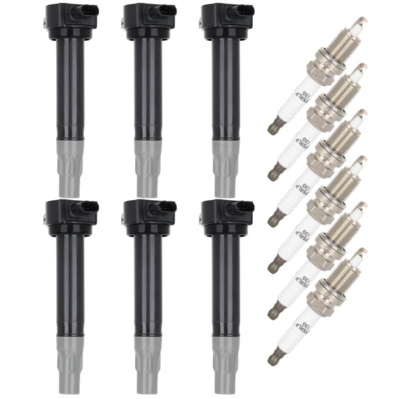SCITOO Ignition Coil Coils & Iridium Spark Plugs fit for Dodge Charger Nitro Grand Caravan Town Country S for EBRing 2.7L 3.5L 4.0L V6 2006-2010 UF502 6 ignition coils for 6 iridium Spark Plugs