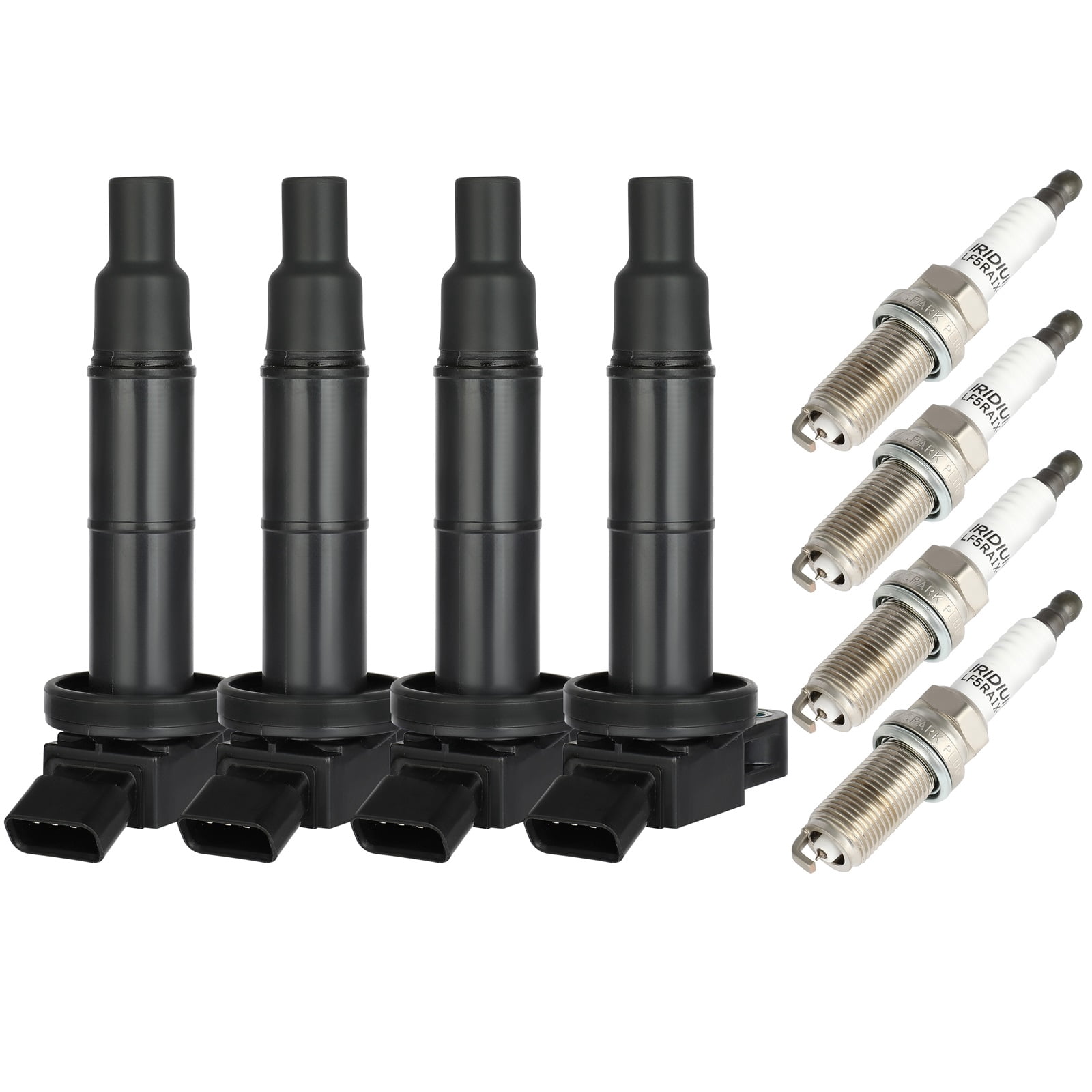SCITOO Ignition Coil Coils Pack iridium Spark Plugs fits for Toyota for Camry Matrix RAV4 for Highlander Solara Vibe TC HS250h 2.4L l4 C1330 UF333 5C1299 set of 4