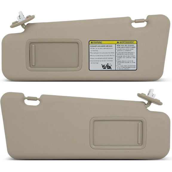 SCITOO Left & Right sides Sun Visor Assembly fit for Toyota Highlander 2008-2013 with Sunroof (Beige)