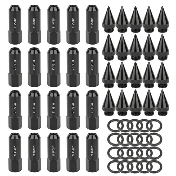 SCITOO M12x1.5 Lug Nuts,12x1.5 Wheel Lug Nuts 60MM,20PCS Black Closed End Spline, for Acura for Chevrolet for Honda for Hyundai 1960-2014