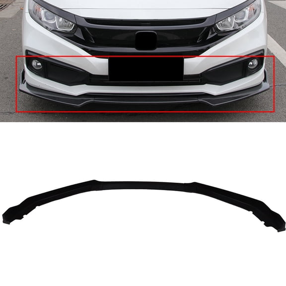 SCITOO Matte Black Front Bumper Lip Fits for 2016-2020 for Honda Civic PP Front Lip Spoiler