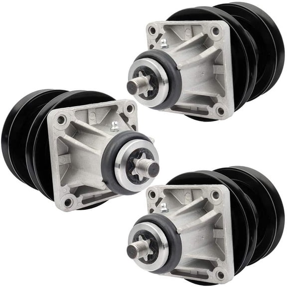 SCITOO NEW Mower Spindle Spindle Assembly Replacement for MTD 618-0595 918-0595 918-0593 with Double Pulley of 3 pcs