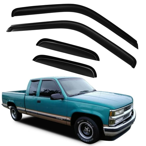 SCITOO Outside Mount Window Visor Deflector Rain Guard Dark Smoke, 4 Pcs Set Fit for 1988-1999 For Chevrolet C1500