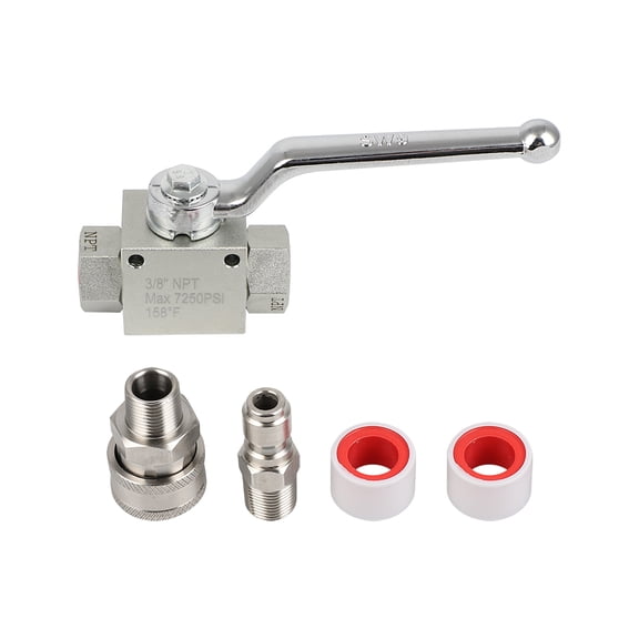 SCITOO Pressure Washer Ball Valve Kit 3/8 inch Quick Connector 7250 PSI for Power Washer Hose