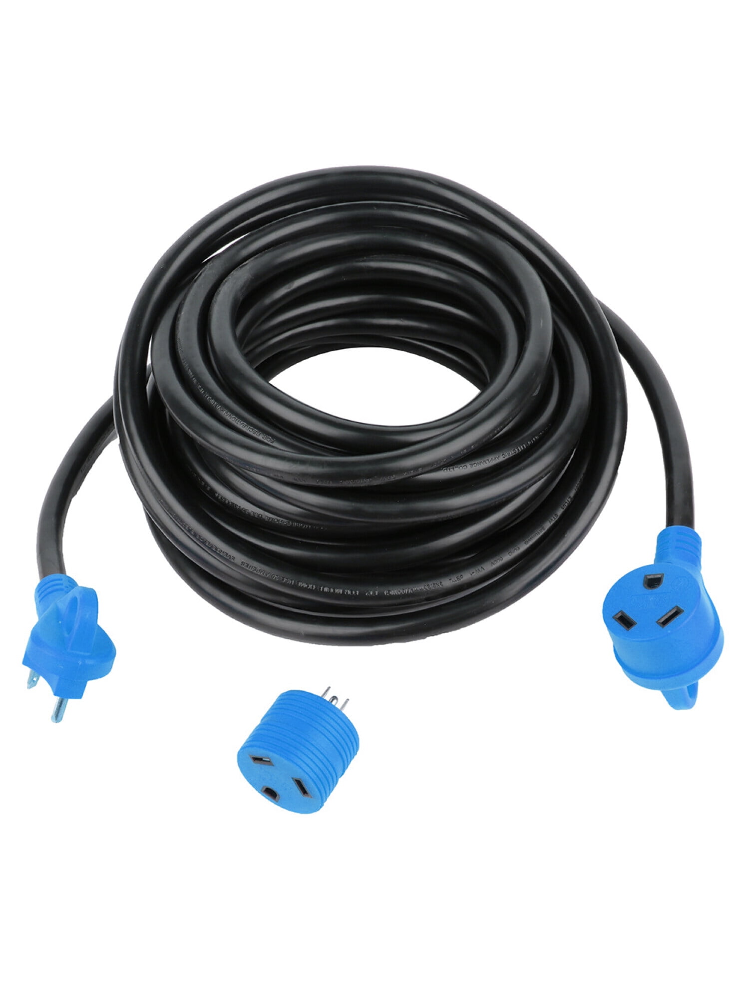 SCITOO RV Extension Cord 30 Amp 50 FT, Heavy Duty 10AWG/3C Gauge Wires with LED Power Indicator NEMA TT-30R Female NEMA TT-30P Male Plug for RV Trailer Campers Caravan, ETL/CETL Listed