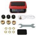 thumbnail image 1 of SCITOO RV tire Pressure Sensor Wireless tire Pressure Monitor for RV Tire Pressure Monitoring System 0-198psi 433MHZ Red RV TPMS with 6 sensors, LCD Display, Auto Sleep Mode, 1 of 4