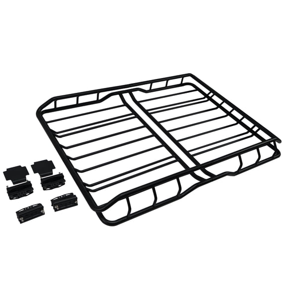 SCITOO Roof Rack Basket Fit For Universal 160*100CM Cross Bars 220LBS,Heavy Duty Aluminum Roof Basket Rooftop Luggage Kayak Racks Carrier Black