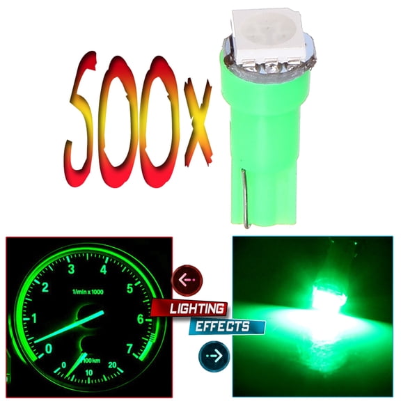 SCITOO SCITOO 500Pcs T5 74 Light Bulbs Instrument Gauge Cluster Light Bulbs Speedometer Gauge Cluster Lights